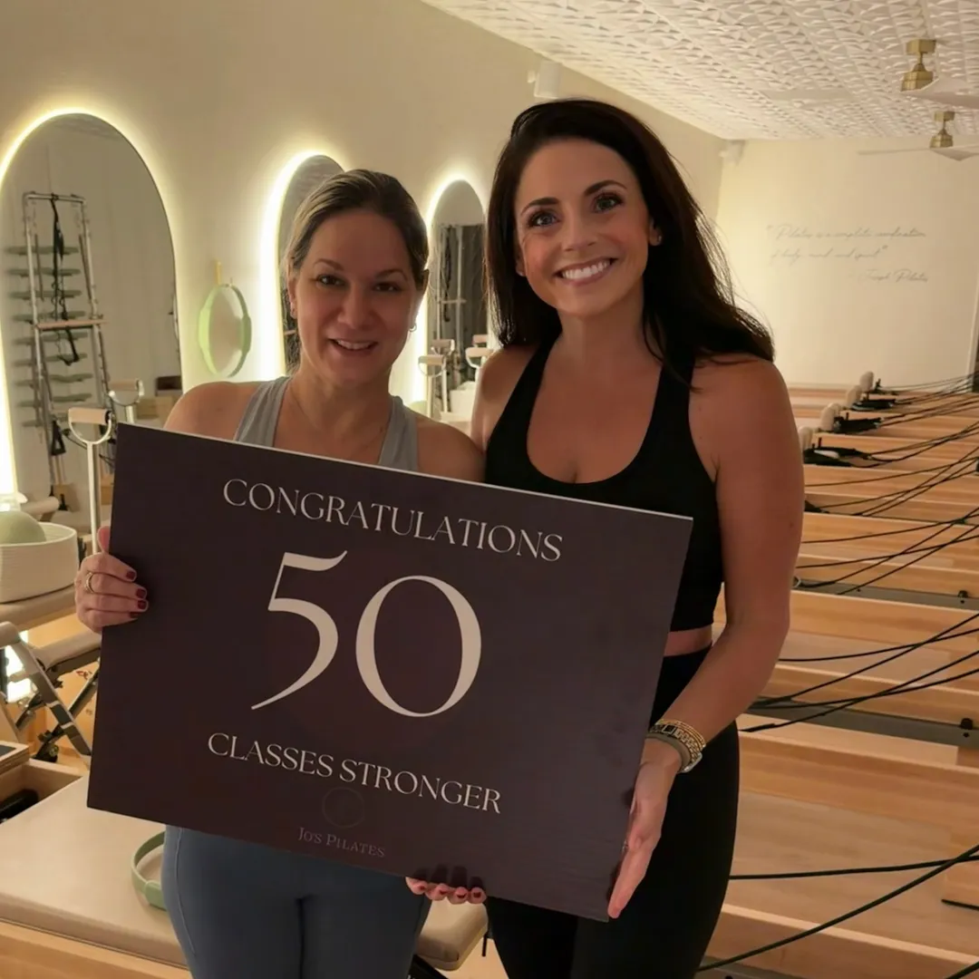 Jo's Pilates Instagram post: 50 FLOWS STRONG! 🎉💪
Way to go, Annabel ! We love watching you grow stronger and more confident with every flow. So pr