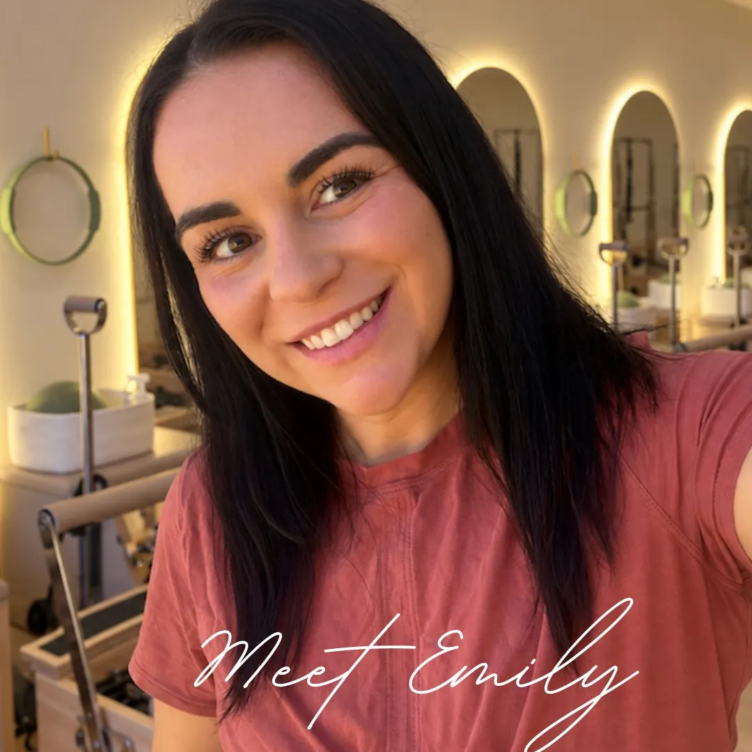 Jo's Pilates Instagram post: Meet Emily! Originally from Ohio, Emily joins Jo’s Pilates as an apprentice instructor with years of experience teaching